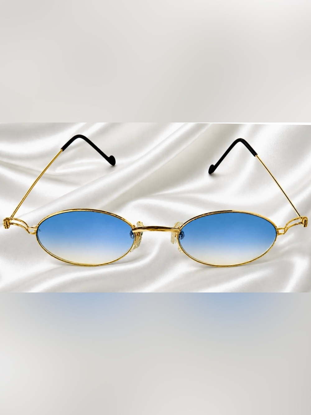 SALE Very Rare Authentic Gucci Coogi Brand Name Gold Metal Frame Blue Sunglasses - Picture 16 of 17